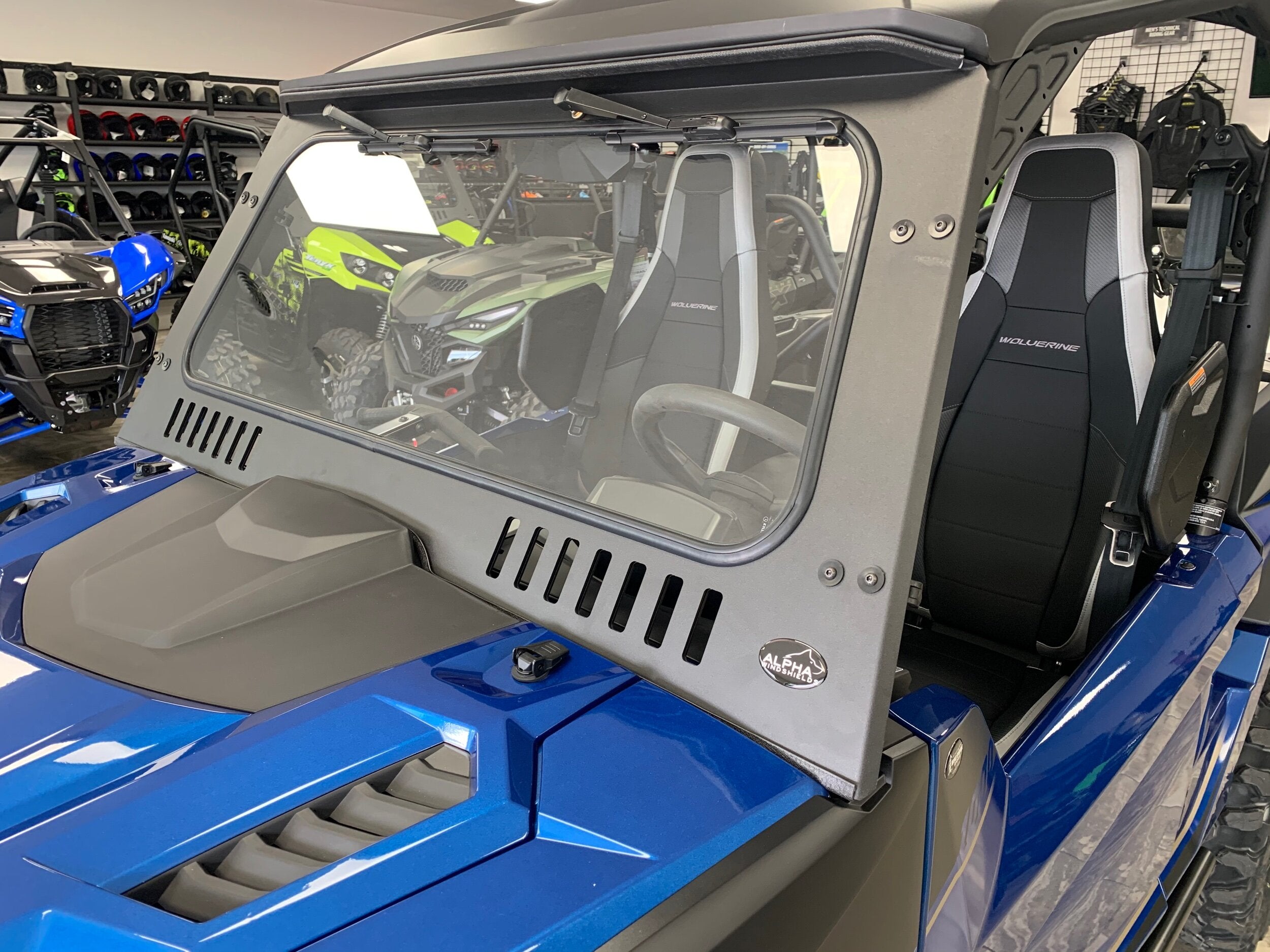 Yamaha Rmax Rear Sliding Windshield Yamaha RMAX Windshield: Vented Laminated Glass – Alpha Windshields